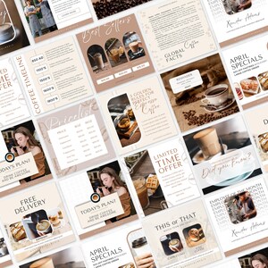 Coffeeshop Instagram-sjablonen Koffie Social Media-sjabloon Cafe Instagram-sjabloon Coffee Lover Instagram-berichtsjablonen Coffee Shop Canva afbeelding 5