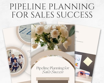 Modelo de planejamento de pipeline para sucesso em vendas, pasta de trabalho de rastreamento de leads do Canva para coaches e provedores de serviços, planejador de CRM e funil de vendas