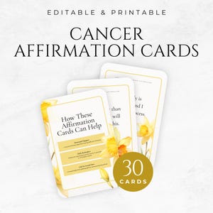 Cancer Affirmation Cards Template Printable Cancer Support Gift Healing Affirmation Cards Cancer Survivor Gift Chemo Patient Gift Self-Care