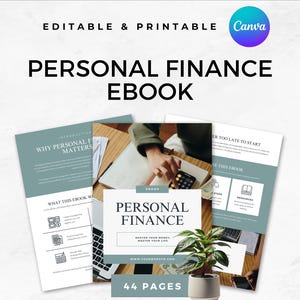 Plantilla de libro electrónico de finanzas personales, libro electrónico imprimible de presupuestos, libro electrónico de seguimiento de deudas, plan de libertad financiera, seguimiento de ingresos, planificador de éxito financiero