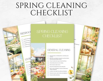 Spring Cleaning Checklist Template Printable Spring Cleaning Planner Housekeeping Checklist Cleaning To-Do List Chore Tracker Checklist