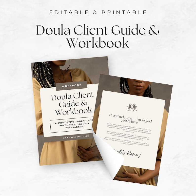 Doula Client Guide & Workbook Template Canva Workbook for Birth ...