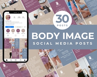 Body Positivity Instagram Templates: Self-Love Social Media (Canva Editable)