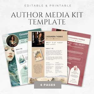 Author Media Kit Canva Template Printable Author Press Kit Book Launch Media Kit Writer Media Kit Book Promotion Author Toolkit PR Kit