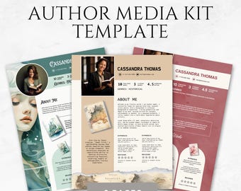Author Media Kit Canva Template Printable Author Press Kit Book Launch Media Kit Writer Media Kit Book Promotion Author Toolkit PR Kit