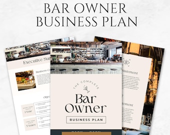 Bar Owner Business Plan Canva Template Bar Startup Plan Nightclub Business Plan Pub Business Plan Bar Planner Template Bar Business Planner