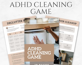 ADHS Putz-Spiel Canva Vorlage Bearbeitbares Chore-System für ADHS Erwachsene