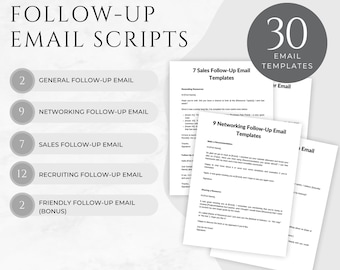 Follow-Up Email Templates, General Follow-up Email, Sales Follow-up Email, Networking Follow-Up Email, Recruiting Follow-up Email Scripts