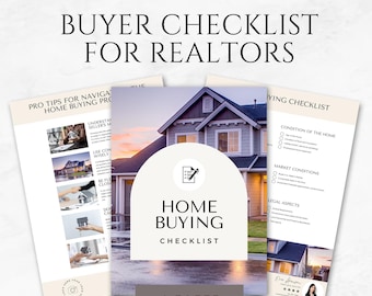 Buyer Checklist for Realtors Template Home Buying Guide Real Estate Checklist Home Buyer Guide Realtor Planner Real Estate Planner Printable