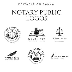 Notary Public Logo Design Template Professional Custom Notary Logo Notary Branding Minimalist Logo Lawyer Logo Notary Seal Logo Design Canva