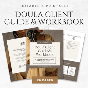 Doula Client Guide & Workbook Template Canva Workbook for Birth Professional Prenatal Support Checklist for Doulas Postpartum Planning Guide
