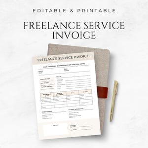 Freelance Service Invoices Template Printable Service Invoice Template Editable Invoice Canva Invoice Template Freelancer Billing Sheet image 2