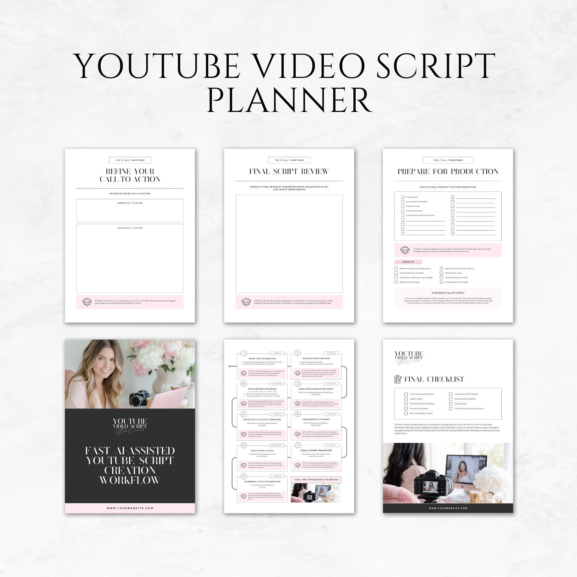 Youtube Video Script Planner Template Canva Video Script Template ...
