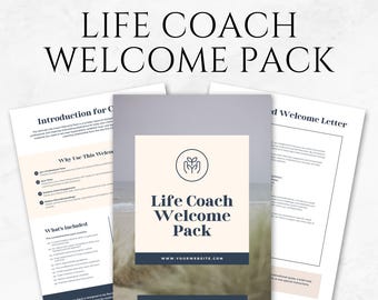 Life Coach Welcome Pack Canva Template: Editable Client Onboarding Kit