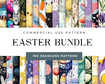 Nahtlose Ostern Digitale Muster Niedliche Ostern Einzigartige Frühling Nahtlose Muster Vintage Ostern Papiere Wunderliche Ostern Spielerische Ostern Bündel