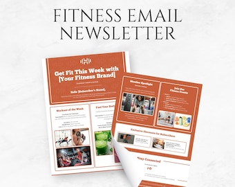 Fitness Email Newsletter Template Canva Editable Email Newsletter Printable Fitness Flyer Fitness Coach Email Fitness Tips Newsletter PDF