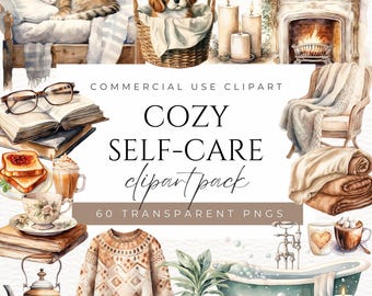 Cozy Self-Care Clipart Cozy Aesthetic Clipart Wellness Clipart Mindfulness Spa Day Clipart Relaxation Clipart Cozy Home Comfy Vibes clipart