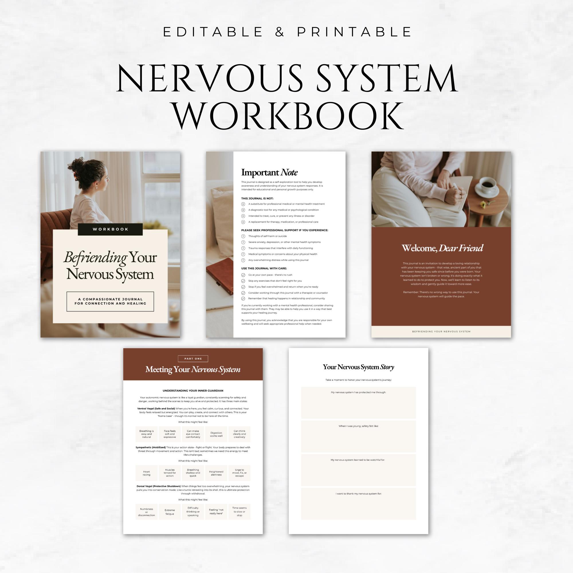 Nervous System Workbook Canva Template Somatic Healing Journal Template ...