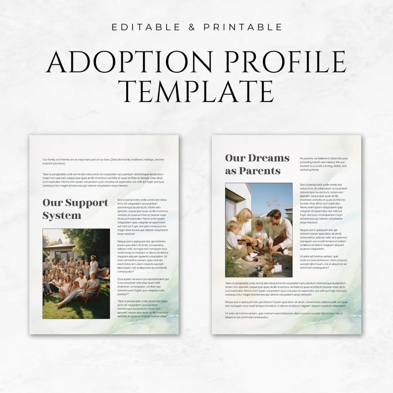 Adoption Profile Canva Template Printable Adoptive Parents Profile ...