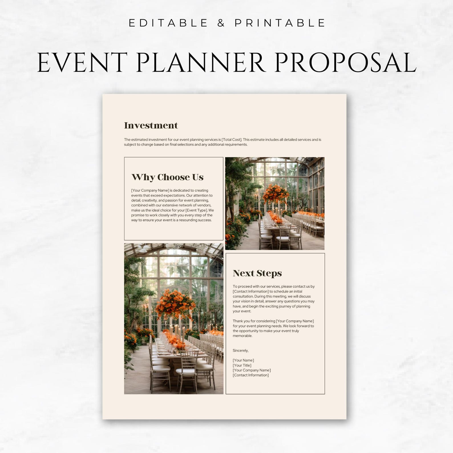 Event Planner Rfp Event Planner Proposal Template Printable Event Planning Template ...
