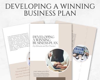 Developing a Winning Business Plan Ebook Template Editable Canva Business Strategy Workbook for New Startups Entrepreneur Coaching Workbook