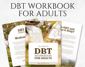 DBT Workbook for Adults: Editable Canva Template, Mental Health Worksheets (Printable PDF)