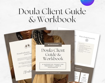 Doula Client Guide & Workbook Template Canva Workbook for Birth Professional Prenatal Support Checklist for Doulas Postpartum Planning Guide