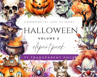 Halloween Clipart PNG Clown Clipart Halloween Art Graphics Ghost Clipart Pumpkin Clipart Witch Clipart Vintage Halloween Haunted House PNG