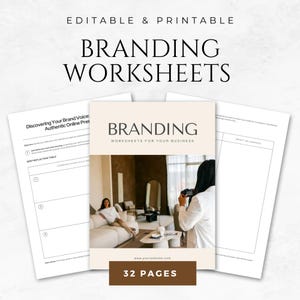 Branding Worksheets For Your Business Business Branding Templates Canva Brand Identity Branding Guide Brand Workbook Business Brand Kit