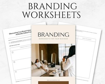 Branding Worksheets For Your Business Business Branding Templates Canva Brand Identity Branding Guide Brand Workbook Business Brand Kit