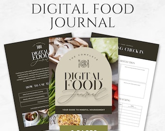 Digital Food Journal Templates Printable Food Diary Meal Tracker Nutrition Journal Meal Planner Food Log Wellness Journal Health Tracker