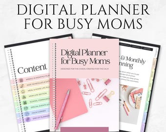 Digital Planner for Busy Moms Canva Template Editable Family Organizer for Moms Printable Daily Planner for Working Moms Home Management