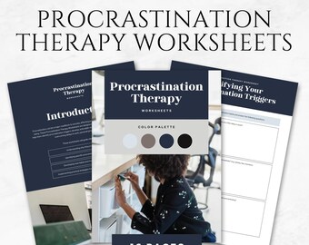 Procrastination Therapy Worksheets Templates Printable Productivity Worksheets Mindset Therapy Time Management Worksheets Mental Health