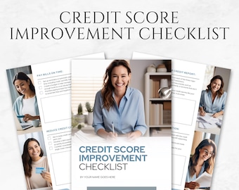May include: A printable checklist with nine pages to help improve your credit score. The checklist includes sections on paying bills on time, reducing credit card debt, and reviewing your credit report. The checklist is designed to be used by individuals looking to improve their financial health.