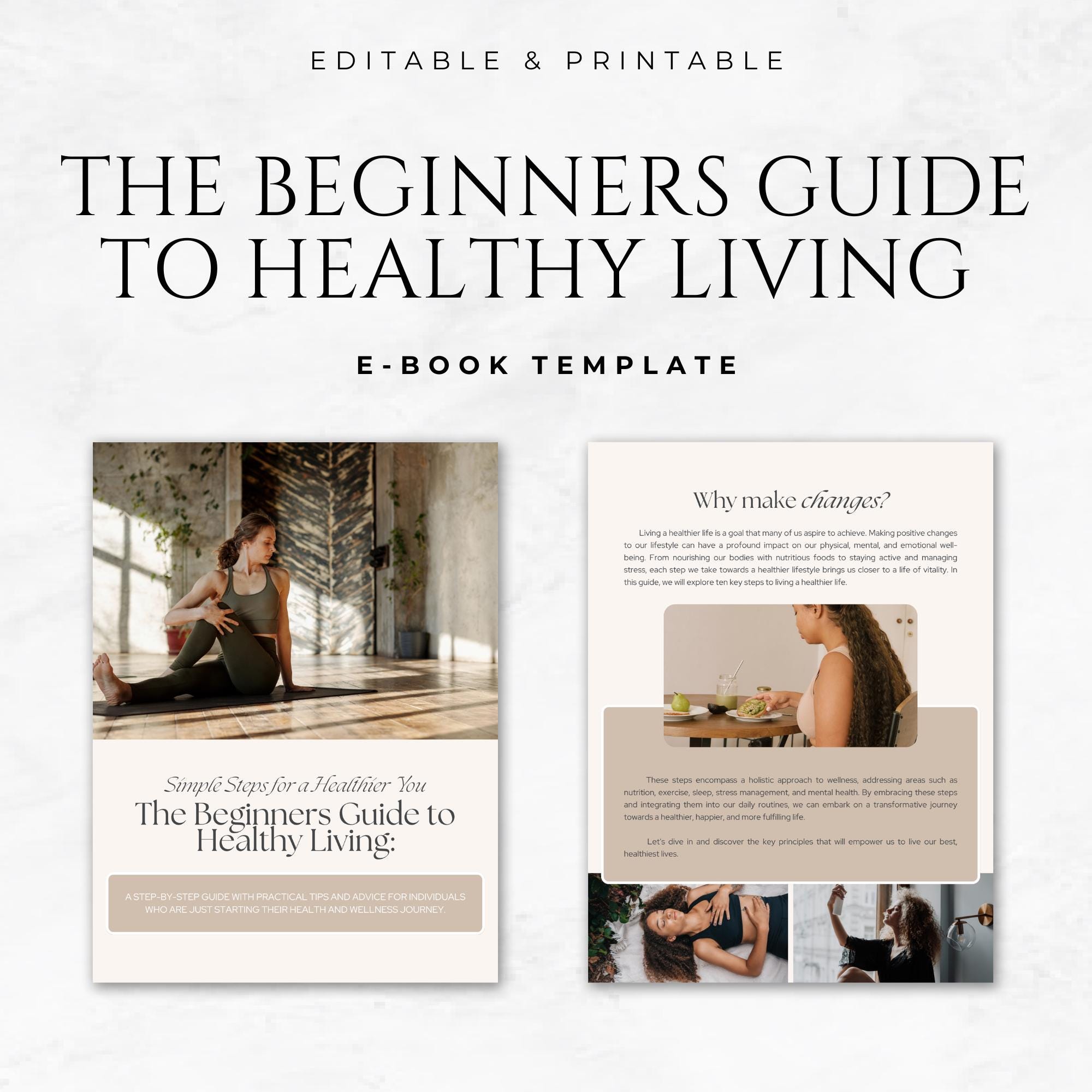 Curated visual reference: Industrial Apartment Healthy Living Tips Reference: The Beginners Guide To Healthy Living Ebook Template Editable Canva