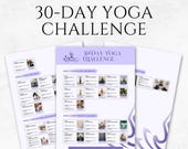 30-Day Yoga Challenge Template Printable Yoga Planner Wellness Journal Fitness Tracker Mindfulness Planner Habit Tracker Workout Schedule