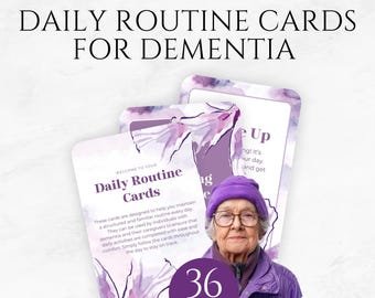 Tarjetas de rutina diaria para pacientes con demencia Tarjetas de rutina para el Alzheimer Herramientas para el cuidado de la demencia Plantillas para el cuidado de la memoria Cuidado de ancianos Apoyo para la demencia