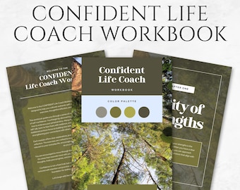 Confident Life Coach Workbook Canva Template: Editable Coaching Journal (PDF)
