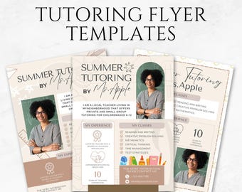 Tutoring Flyer Template Printable Education Flyer Math Tutor Flyer Student Flyer Teacher Flyer Academic Flyer Canva Flyer Template Editable