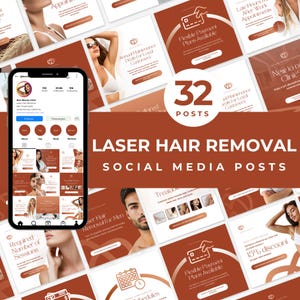 Laser Hair Removal Instagram Templates Laser Hair Removal Social Media Posts Hair Removal Templates Skincare Spa Templates Canva Skin Clinic