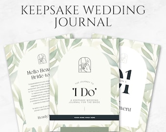 Plantilla de diario de recuerdos de boda, libro de recuerdos de boda imprimible, álbum de recortes de boda, diario de boda DIY, recuerdo de novia, regalo de despedida de soltera PDF
