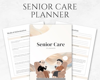 Senior Care Planner Template Printable Caregiver Planner Elderly Care Template Medical Care Senior Health Planner Elder Care Tracker Canva