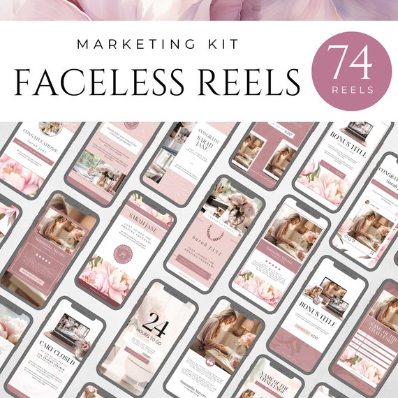 Faceless Reels Templates Faceless Instagram Reels Faceless Tiktok Cover Templates Instagram Templates Tiktok Templates Reels Canva Templates