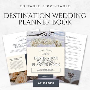 Destination Wedding Planner Book Template Canva Editable Wedding Organizer Bride-to-Be Planner Wedding Organizer Wedding Budget Tracker PDF