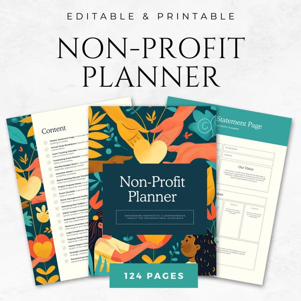 Non-Profit Organization Planner Template Canva Nonprofit Template Fundraising Planner Nonprofit Budget Planner Non-Profit Planning Guide PDF