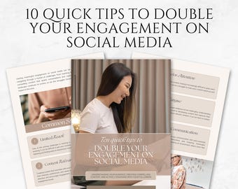 Ten Quick Tips to Double Your Engagement on Social Media Template Canva Social Media Guide for Influencers Instagram Engagement Workbook