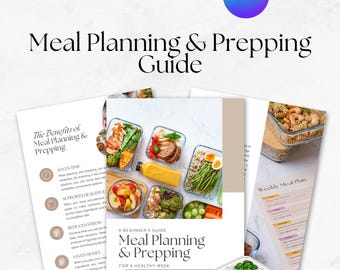 Meal Planning & Prepping Guide Template Printable Meal Prep Guide Nutrition Coach Weekly Meal Planner Food Prep Workbook Grocery Planner