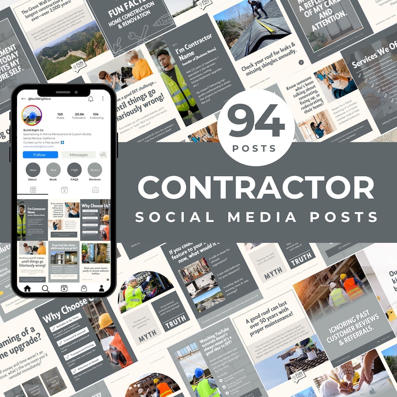 Spring Contractor Posts Contractor Instagram Posts Templates Construction Business Templates ...