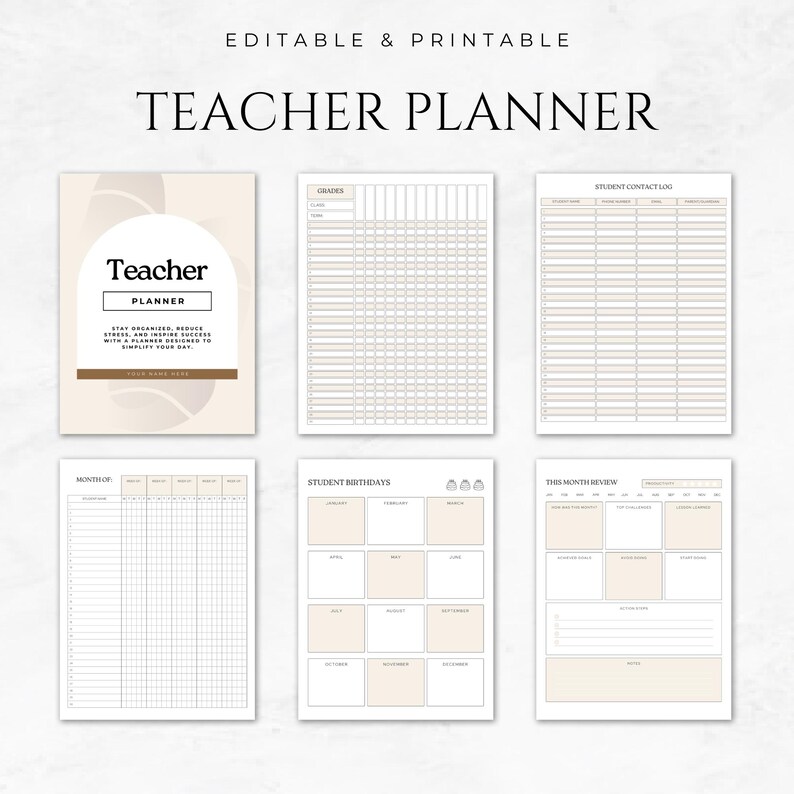 Teacher Planner Template Printable Lesson Plan Template Classroom ...