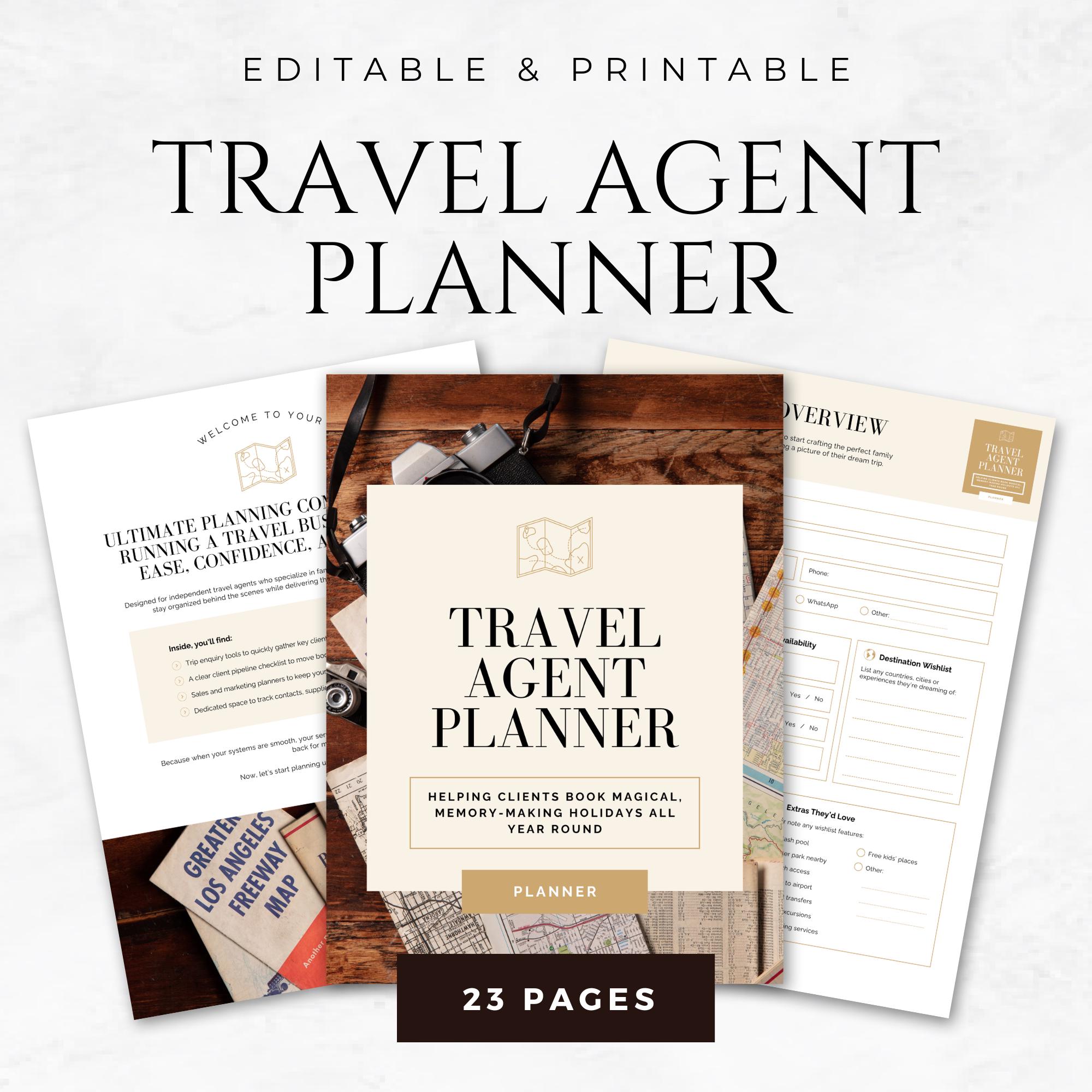 Travel Agent Worksheet.pdf Travel Agent Planner Template Canva Travel Booking Organizer for Agents ...